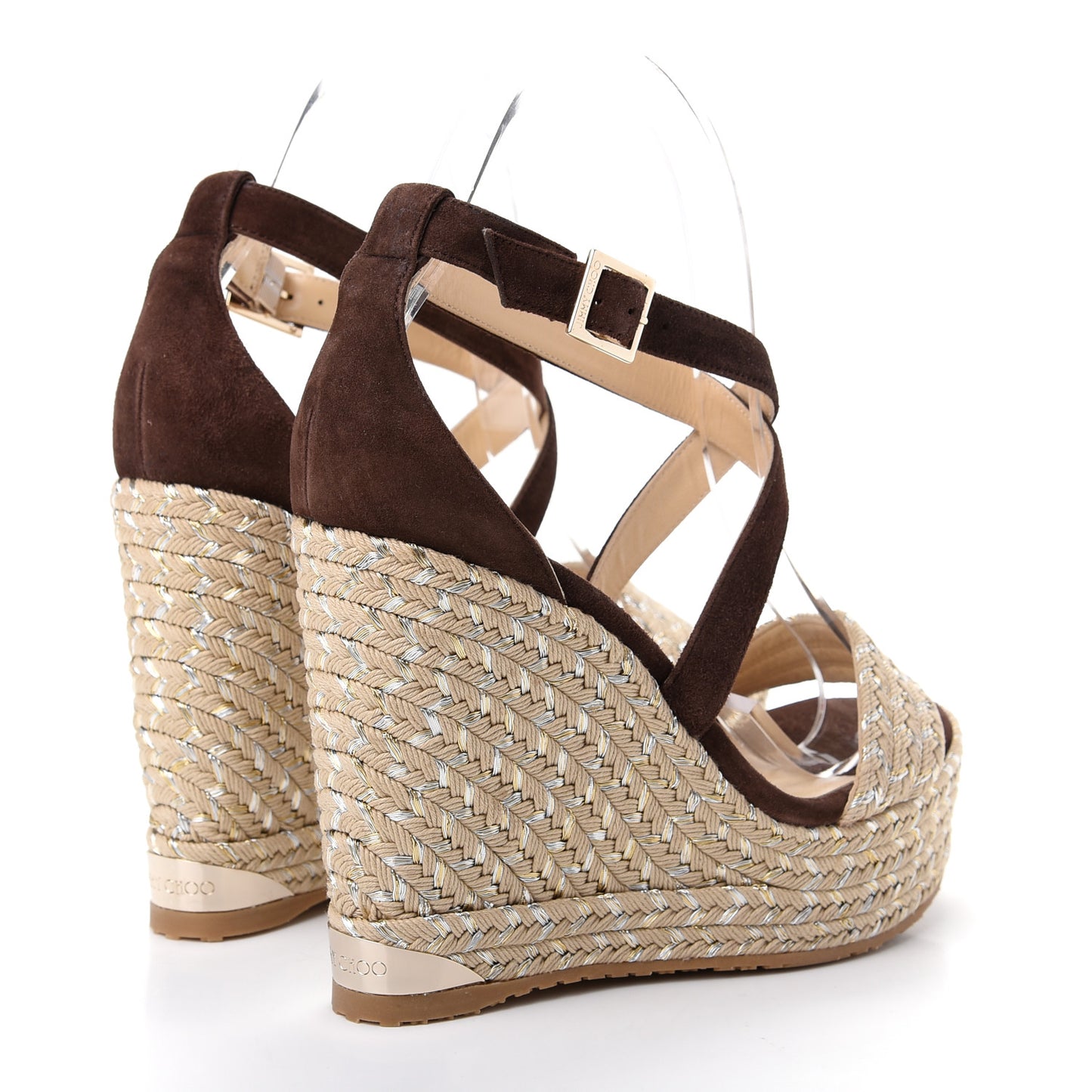 Suede Portia Espadrille Wedges 37.5 Mahogany