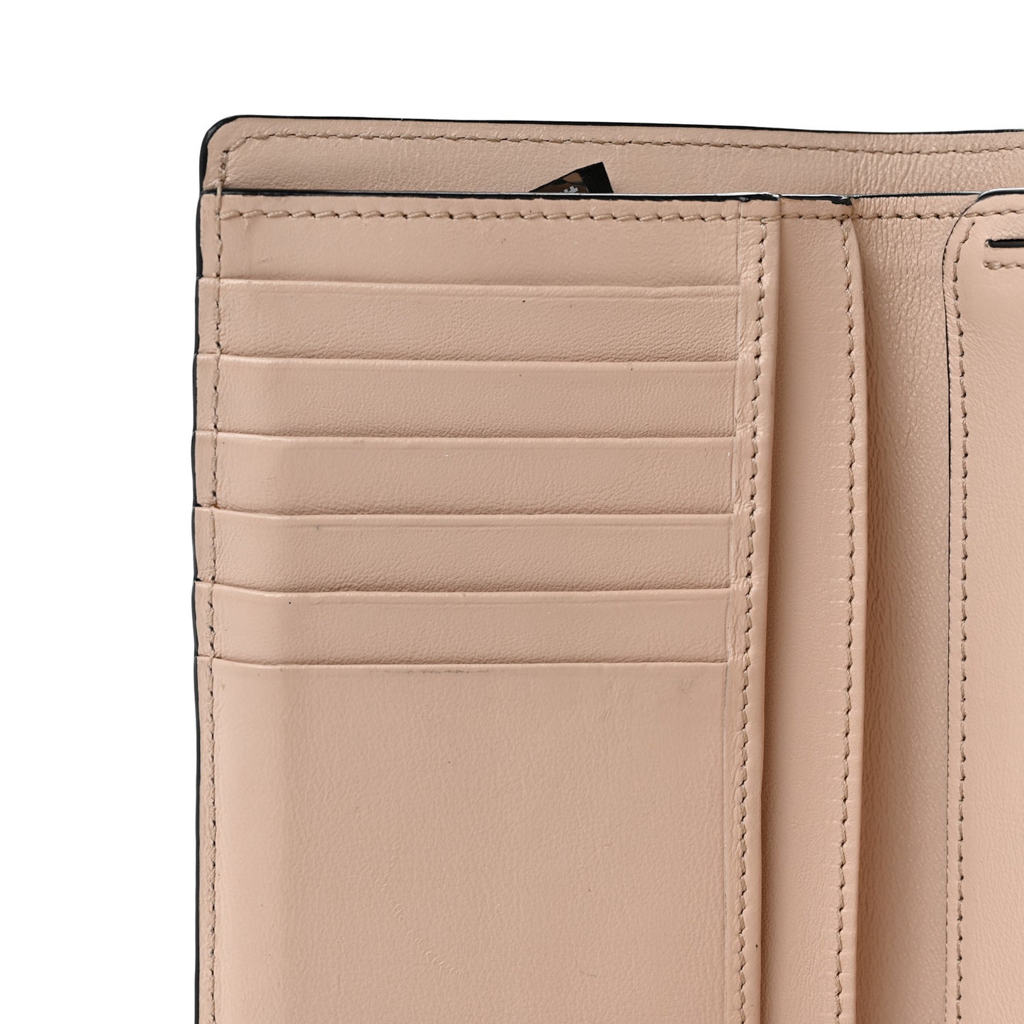 Calfskin Alphabet Compact Wallet Blush Nude