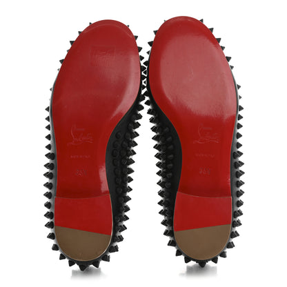 Christian Louboutin Nappa Calfskin Rolling Spikes Flat Loafer 36.5 Black 6 of 9