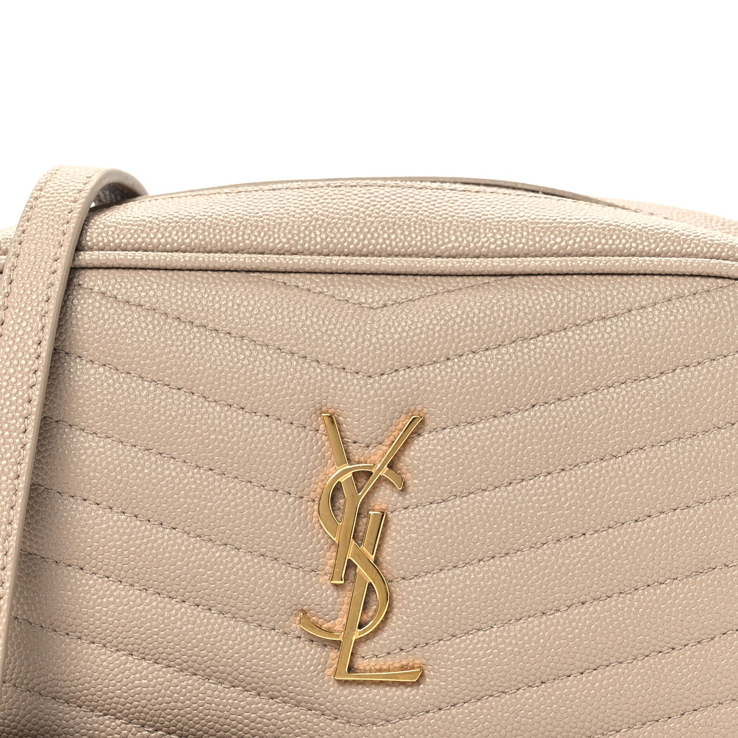 Saint Laurent Grain De Poudre Matelasse Monogram Mini Lou Camera Bag Dark Beige 8 of 11