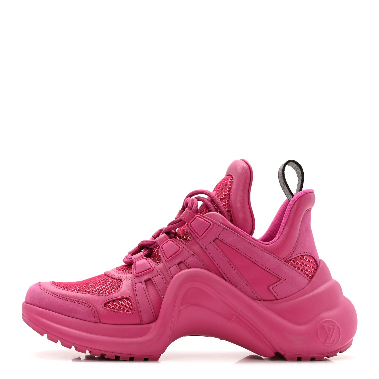 Calfskin Technical Nylon LV Archlight Sneakers 37 Rose Pop
