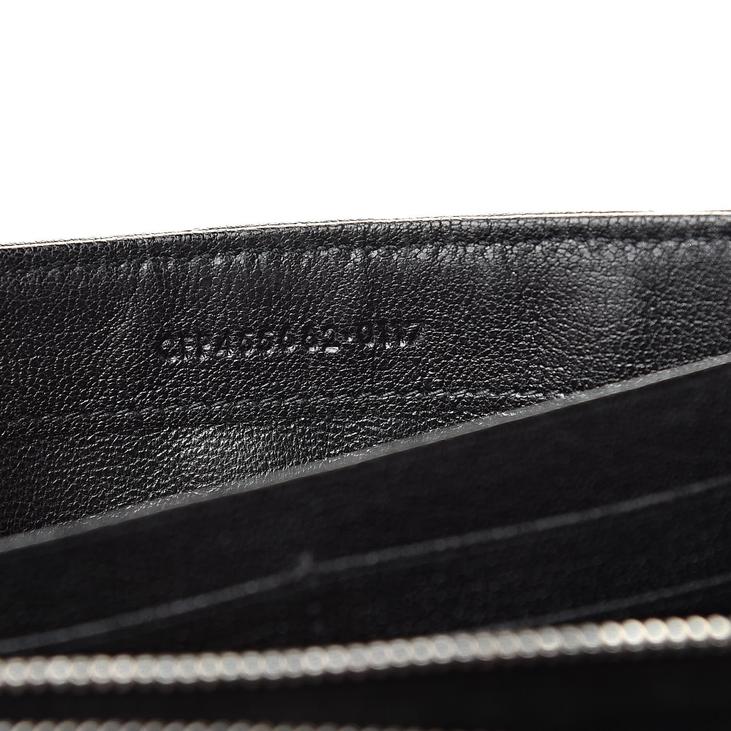 Saint Laurent Calfskin Matelasse Chevron Heart Patchwork Monogram Wallet Black 8 of 8