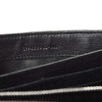 Saint Laurent Calfskin Matelasse Chevron Heart Patchwork Monogram Wallet Black 8 of 8
