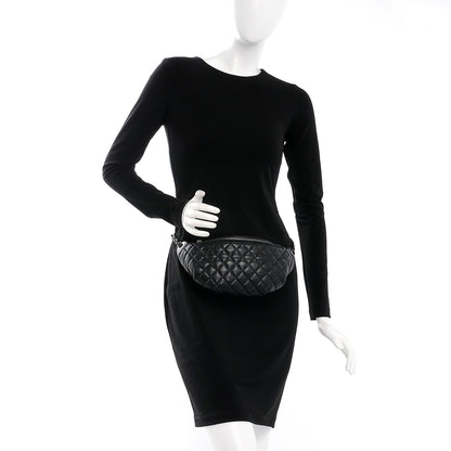 Chanel Lambskin Quilted Banane Waist Bag Fanny Pack Black 2 of 12