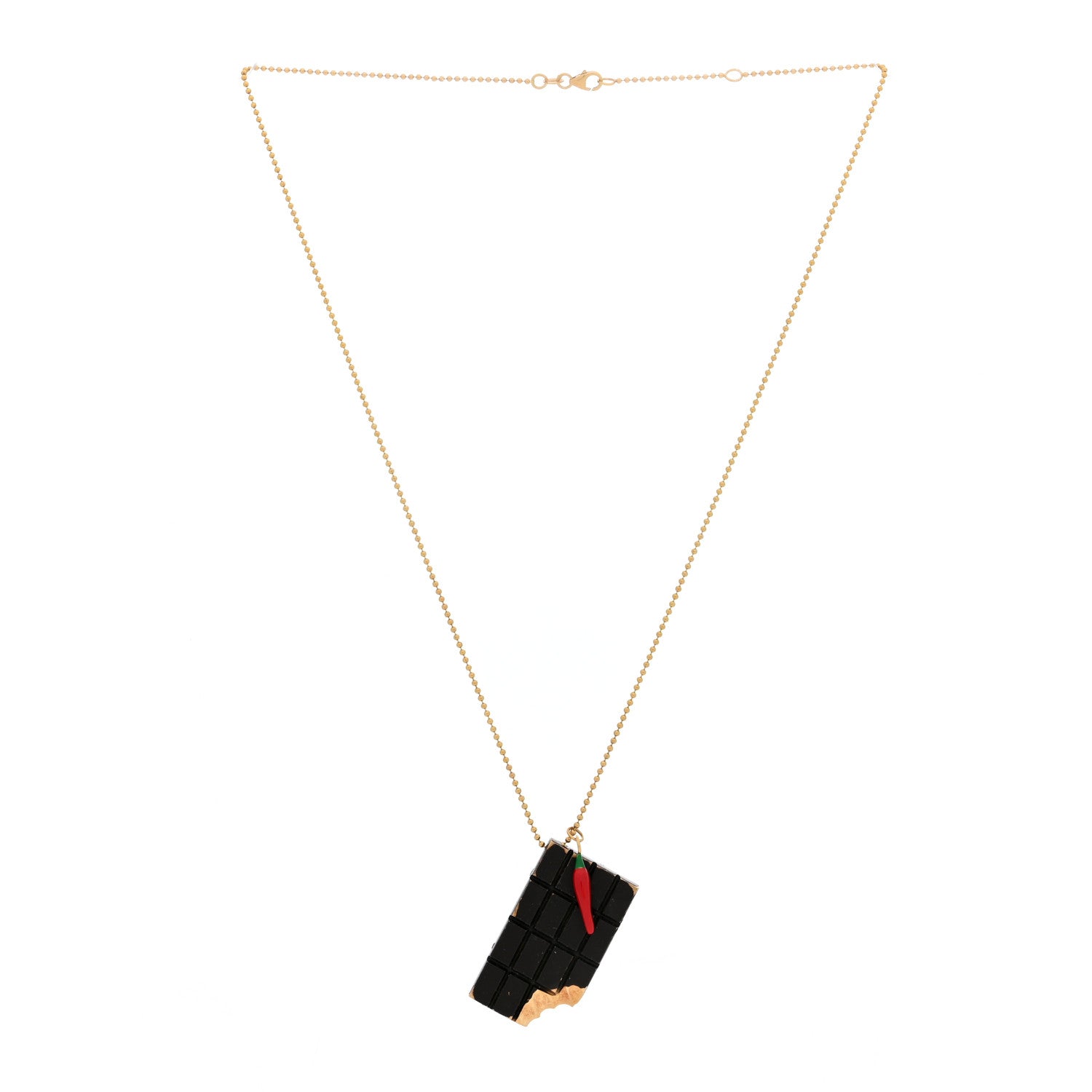 Roberto Coin 18K Yellow Gold Enamel Chocolate Bar Necklace Multicolor 3 of 5