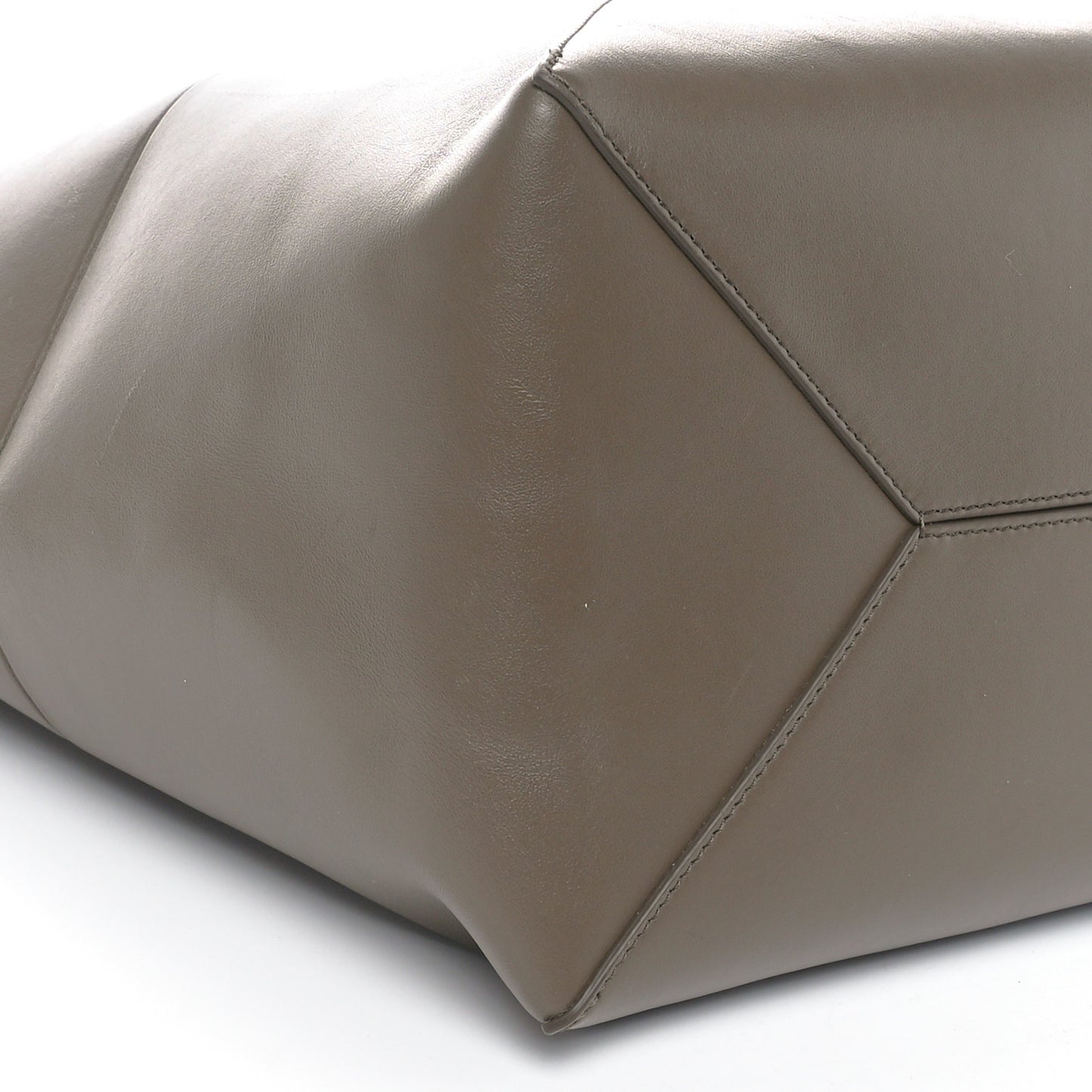 Shiny Calfskin Medium Puzzle Fold Tote Umber