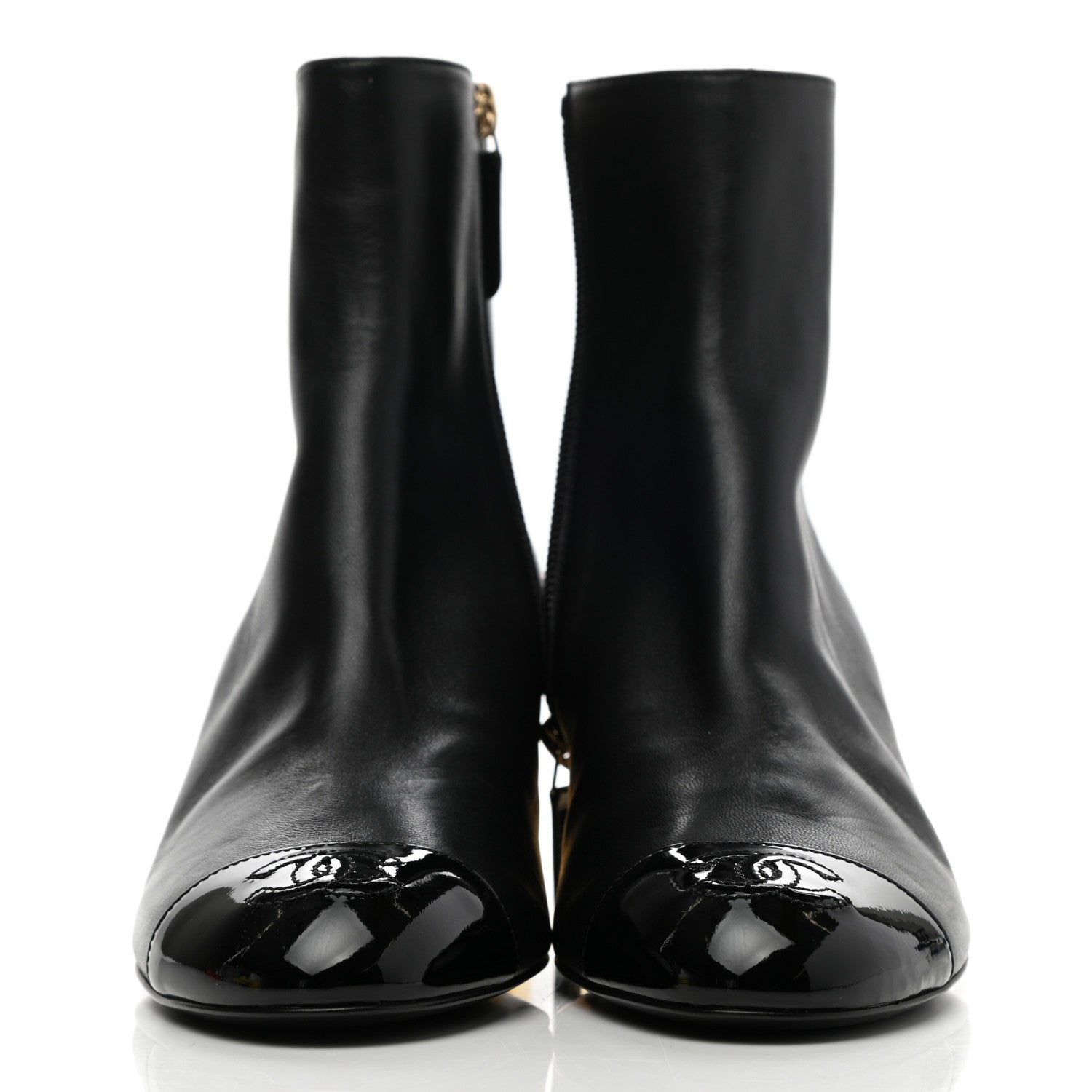 Chanel Mixed Fibers Lambskin Patent Calfskin Convertible High Boots 36.5 Black 8 of 16