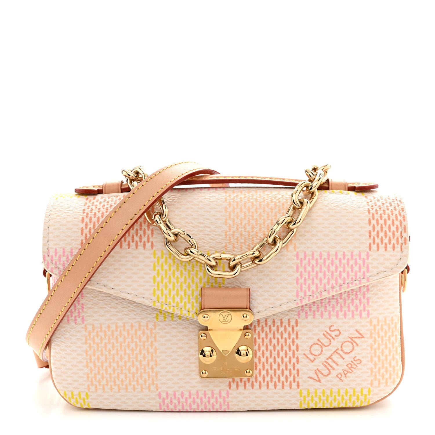 Louis Vuitton Damier Giant Pochette Metis East West Peach 1 of 11