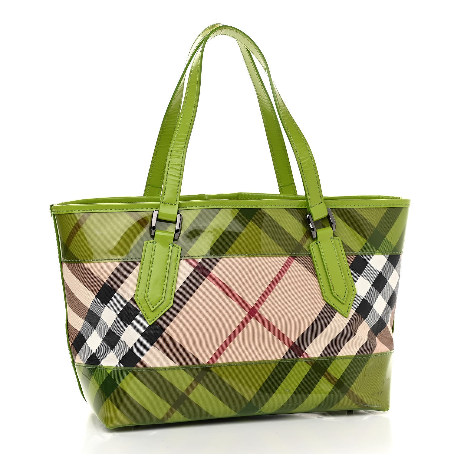 Burberry Nova Check PVC Tote Green 3 of 16