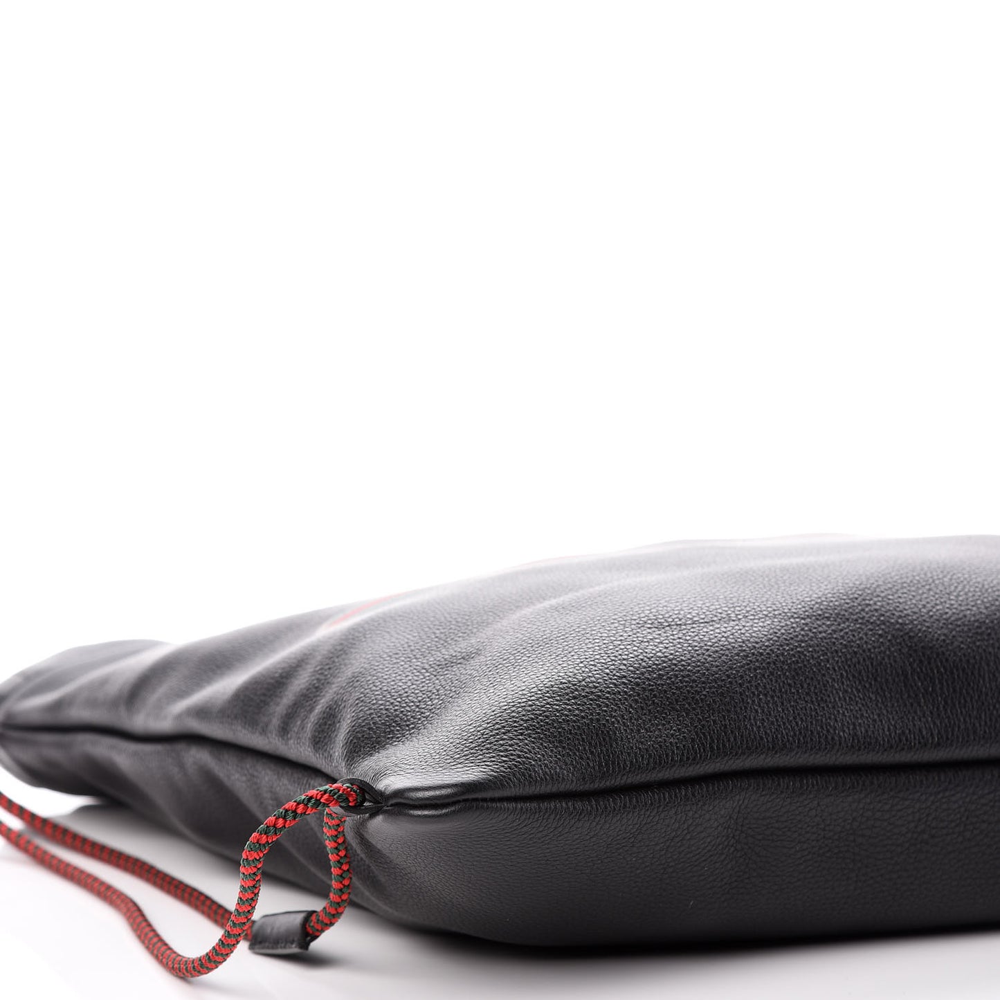 Calfskin Logo Drawstring Backpack Black