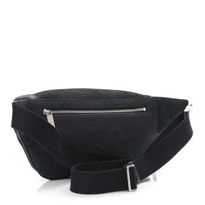 Saint Laurent Nubuck Crocodile Embossed Classic Belt Bag Black 3 of 9