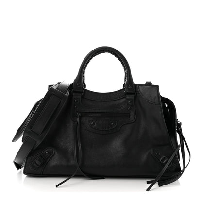 Balenciaga Grained Calfskin Neo Classic Black Hardware Medium City Black 1 of 9