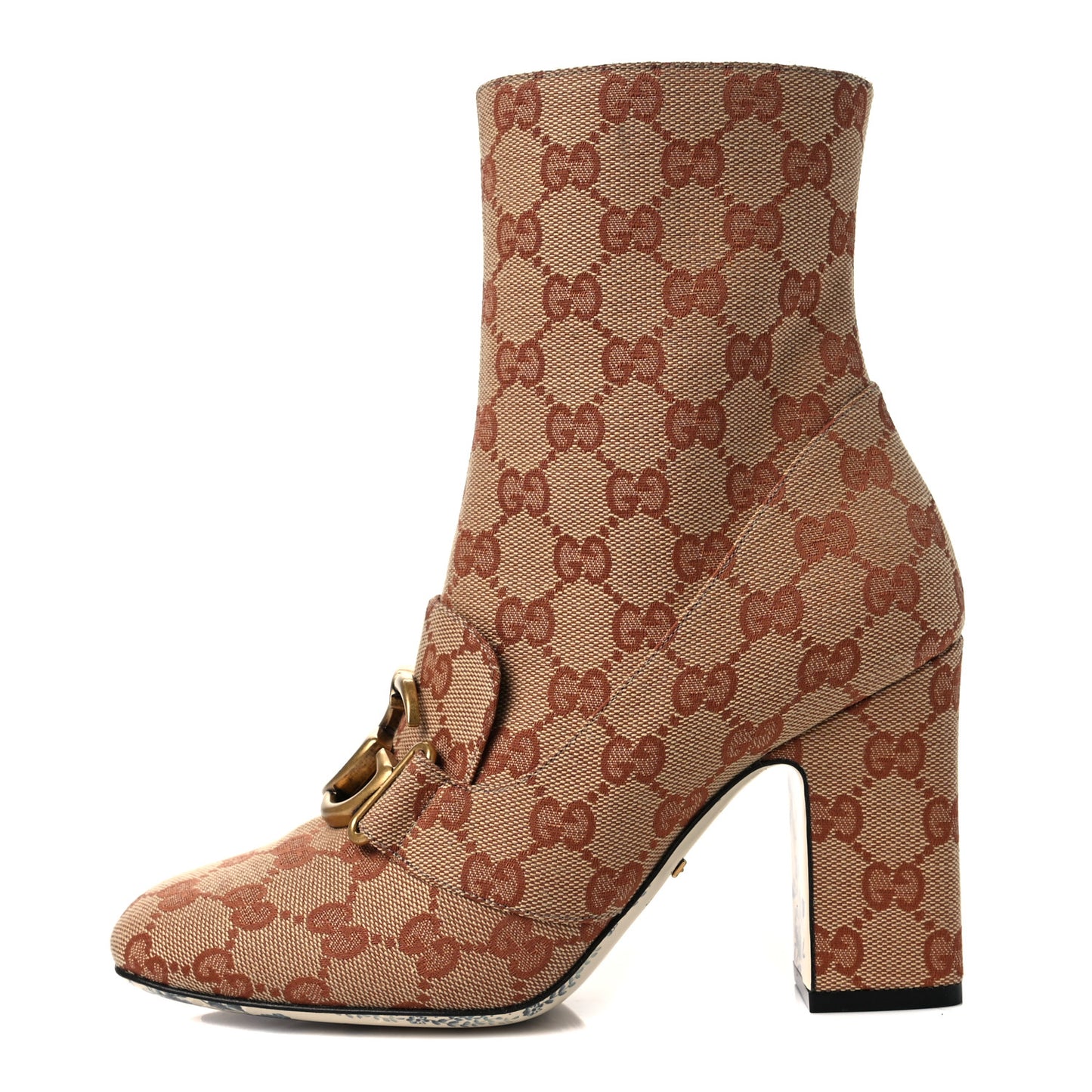 Monogram Malaga Kid GG Victoire 95mm Ankle Boots 36.5 Beige Ruggine Rust