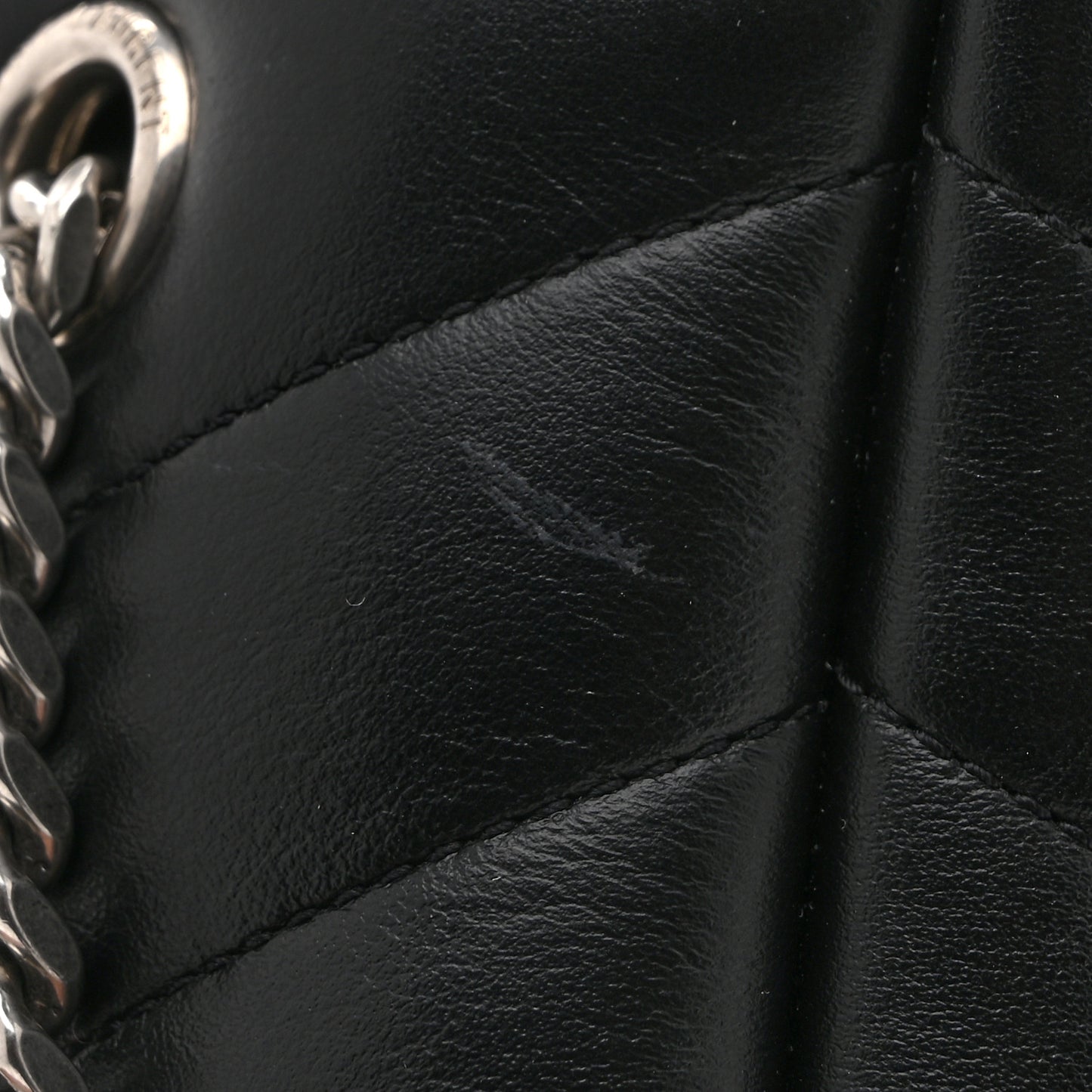 Calfskin Y Quilted Monogram Small Loulou Bowling Bag Black