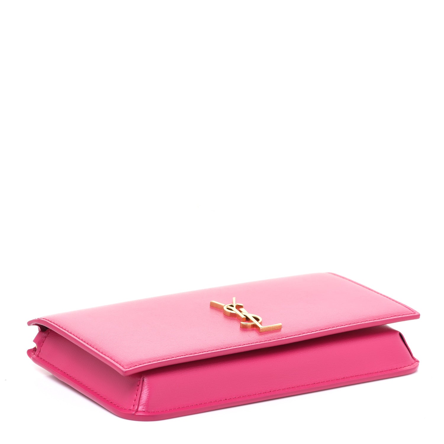 Saint Laurent Smooth Calfskin Monogram Phone Holder Crossbody Fuchsia Couture 4 of 7