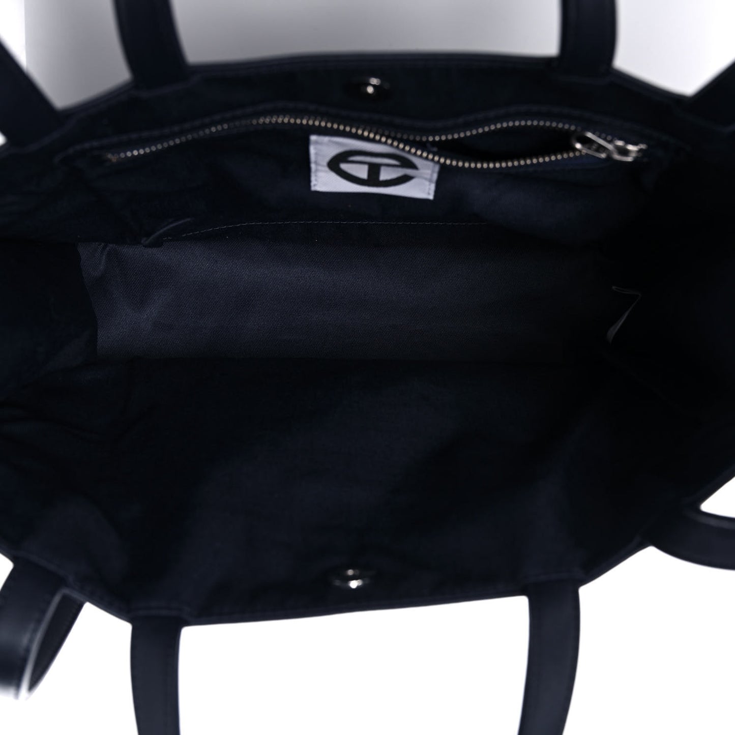 Vegan Leather Medium Shopping Bag Navy