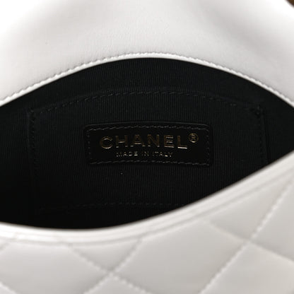 Chanel Lambskin Quilted Mini Lacquered Chain Flap White 7 of 9