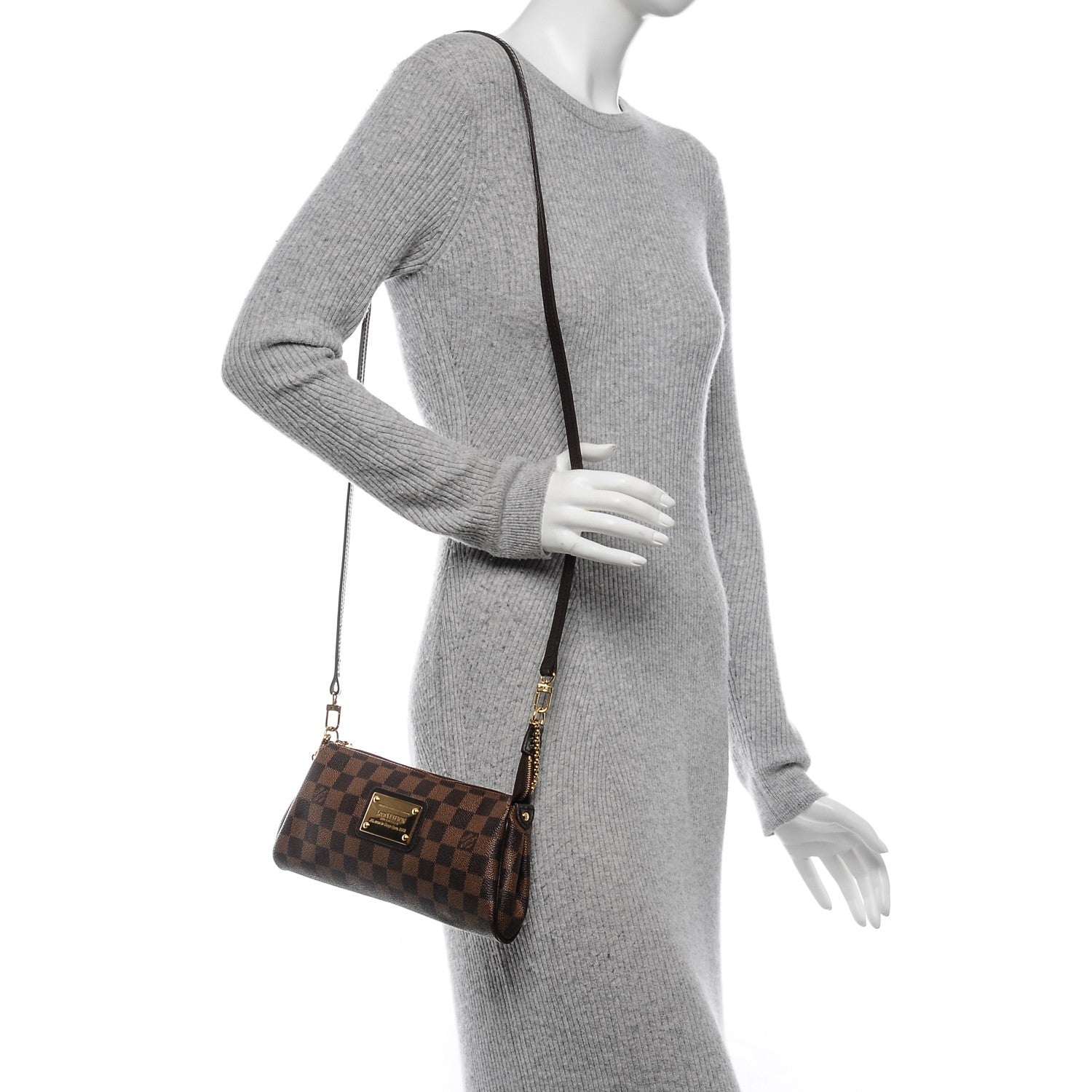 Louis Vuitton Damier Ebene Eva Clutch 2 of 8