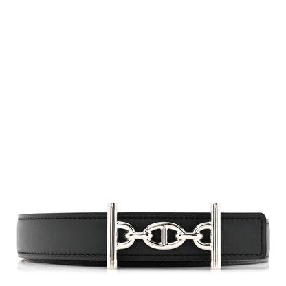 Hermes Swift Epsom 24mm Lagune Belt 80 Black Etoupe 1 of 6