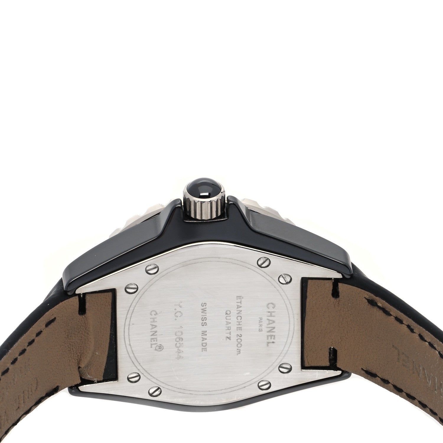 Chanel Stainless Steel Ceramic Calfskin 33mm J12 Quartz Watch Black 4 of 8