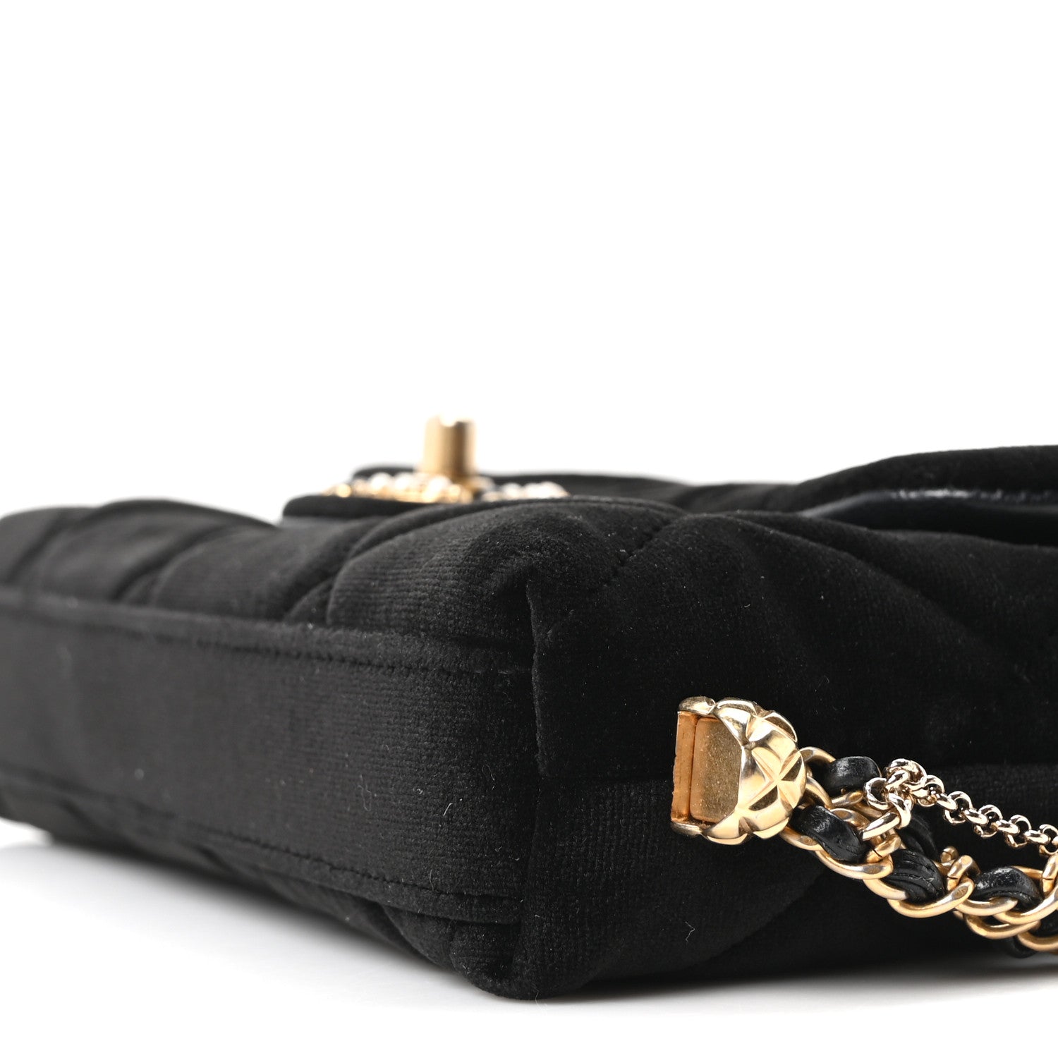 Chanel Velvet Quilted Crush On Chains Flap Bag Black 10 of 10