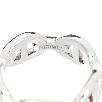 Hermes Sterling Silver PM Chaine d'Ancre Enchainee Band Ring 54 6.75 4 of 6