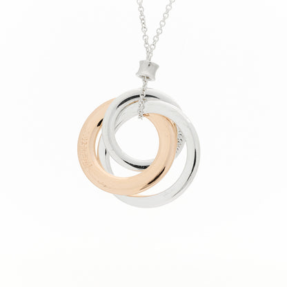 Tiffany Sterling Silver Rubedo 1837 Circles Pendant Necklace 5 of 6