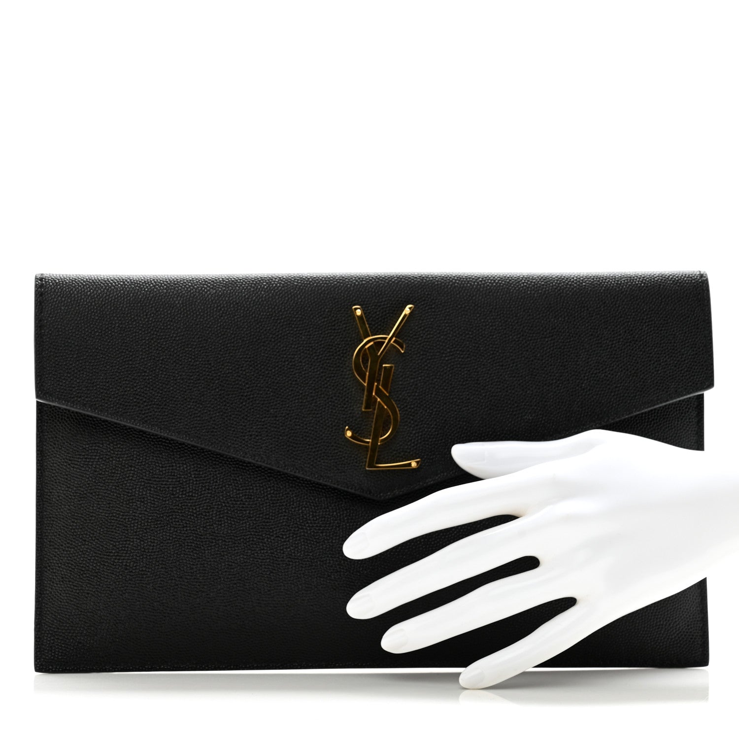 Saint Laurent Grain De Poudre Uptown Pouch Black 2 of 7