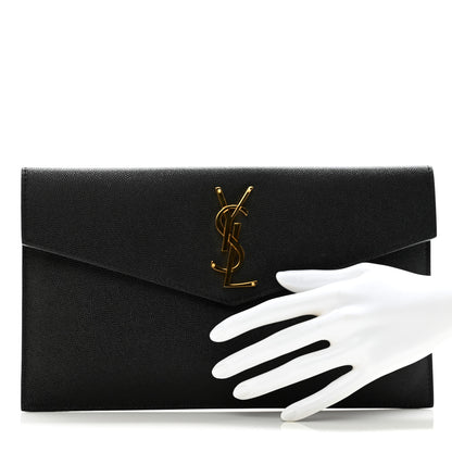 Saint Laurent Grain De Poudre Uptown Pouch Black 2 of 7