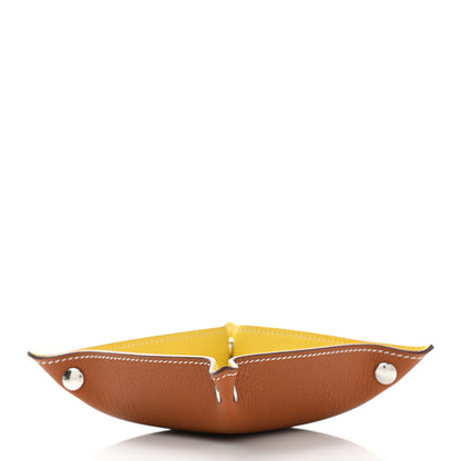 Hermes Taurillon Clemence Mini Mises et Relances Change Tray Jaune Fauve 4 of 6