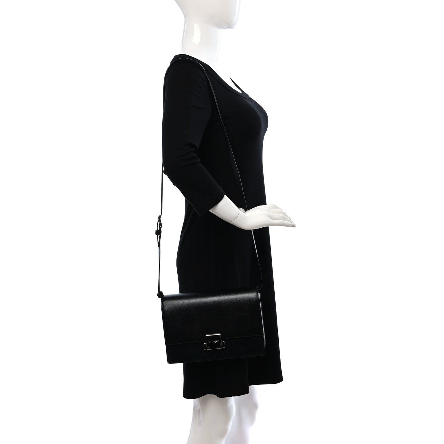 Smooth Calfskin Suede Medium Bellechasse Black