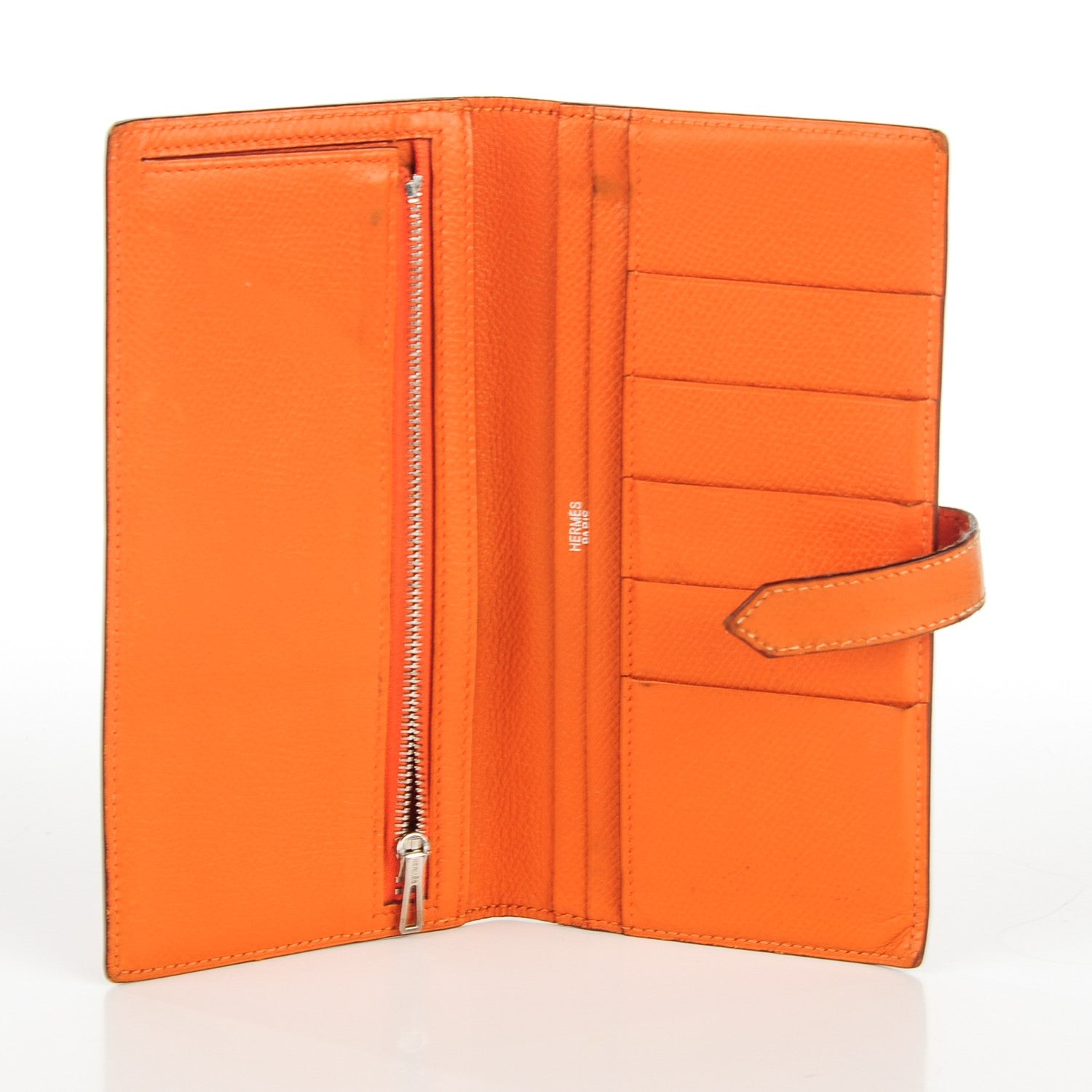 Hermes Epsom Bearn Gusset Wallet Orange 4 of 15
