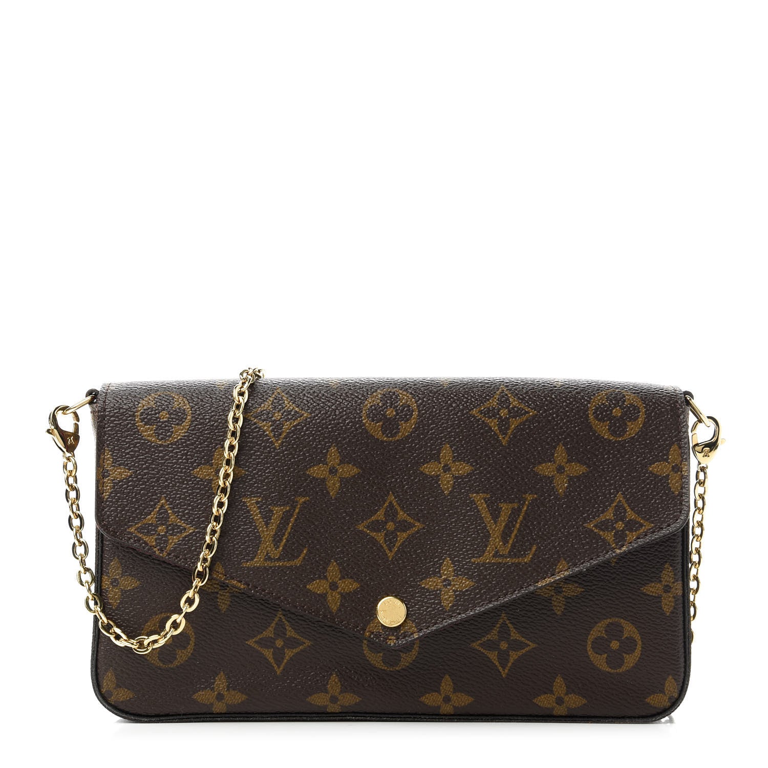 Louis Vuitton Monogram Pochette Felicie Chain Wallet Fuchsia 1 of 11