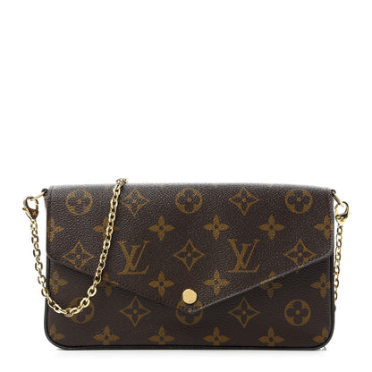 Louis Vuitton Monogram Pochette Felicie Chain Wallet Fuchsia 1 of 11