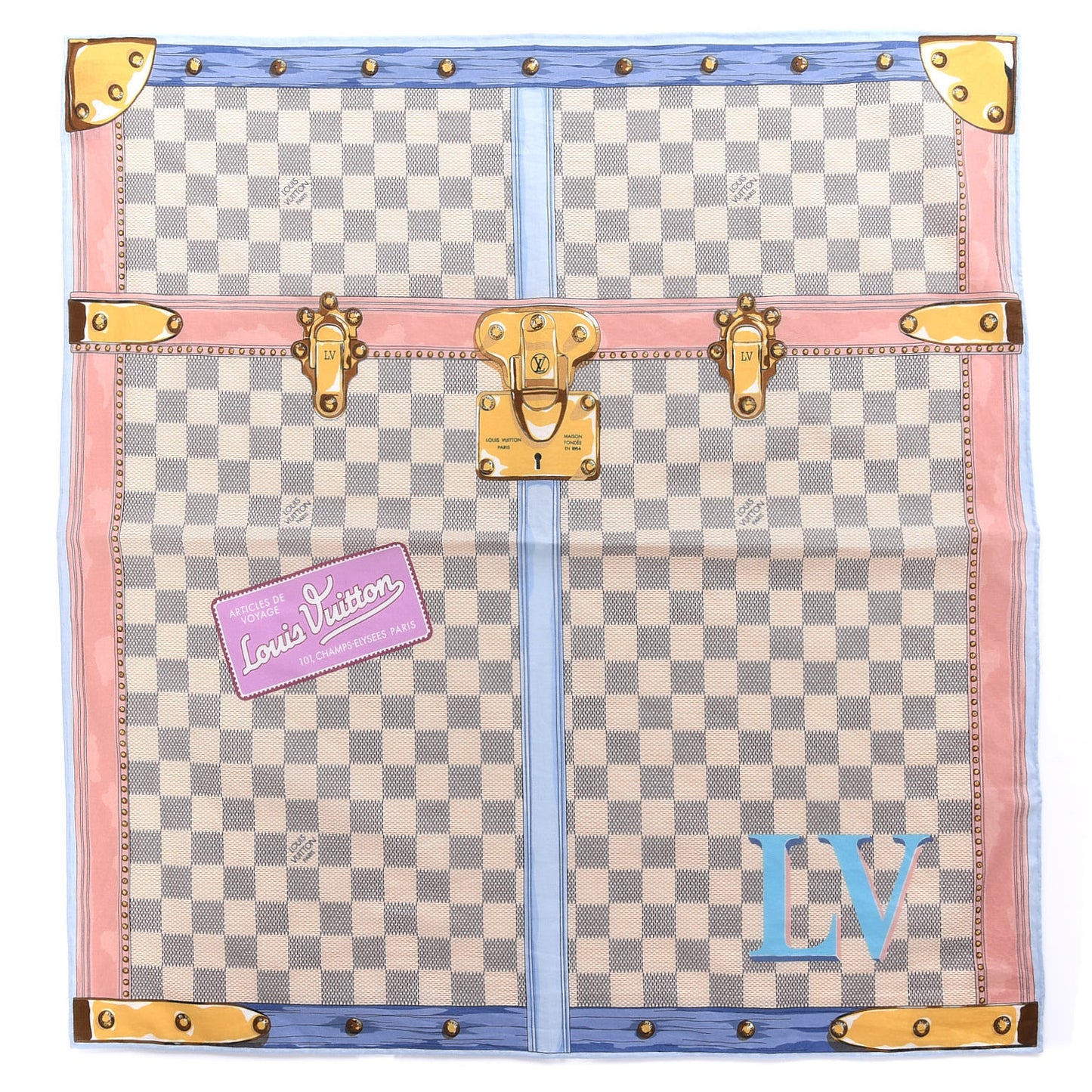 Cotton Damier Azur Summer Trunk Bandana Scarf