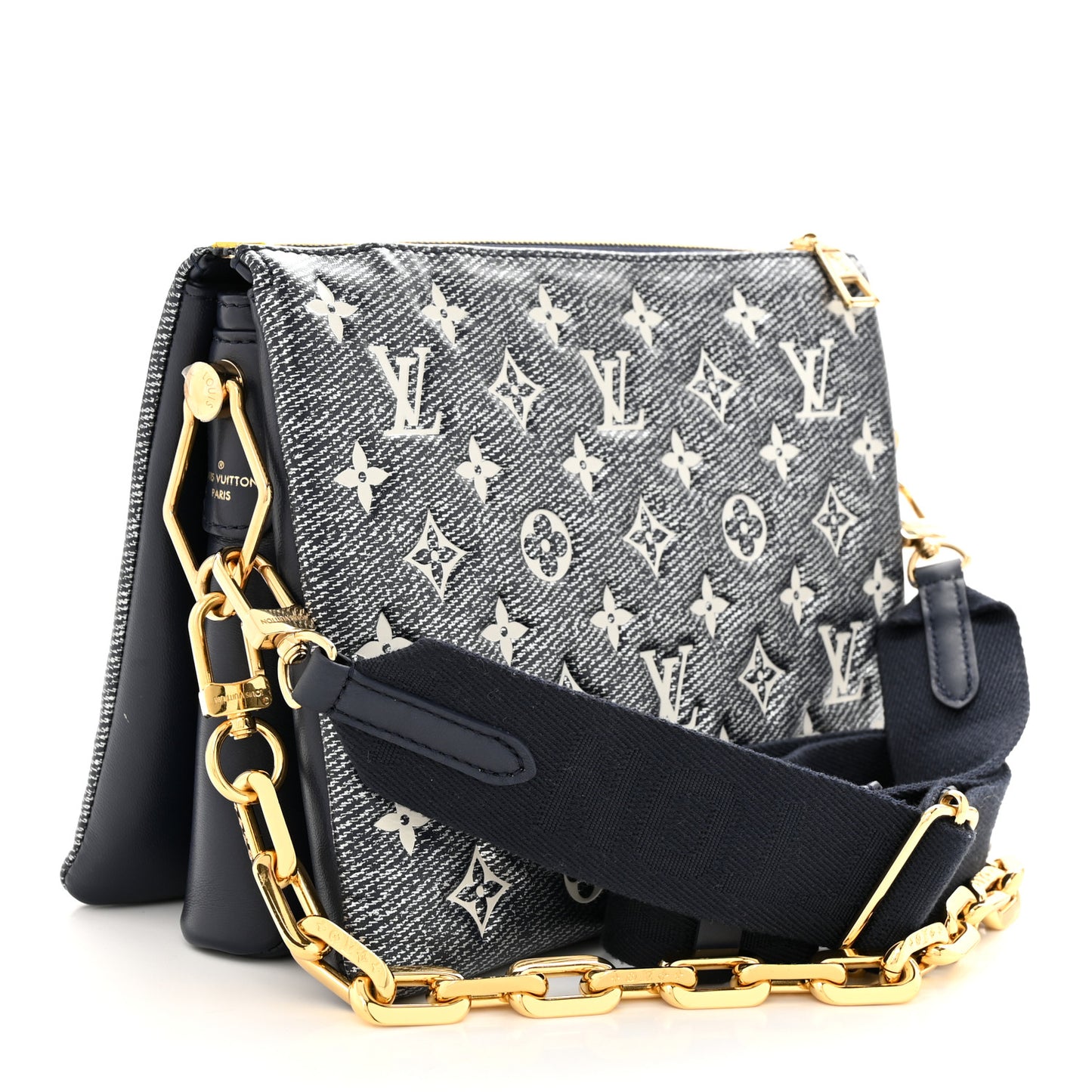 Lambskin Printed Monoglam Coussin PM Blue