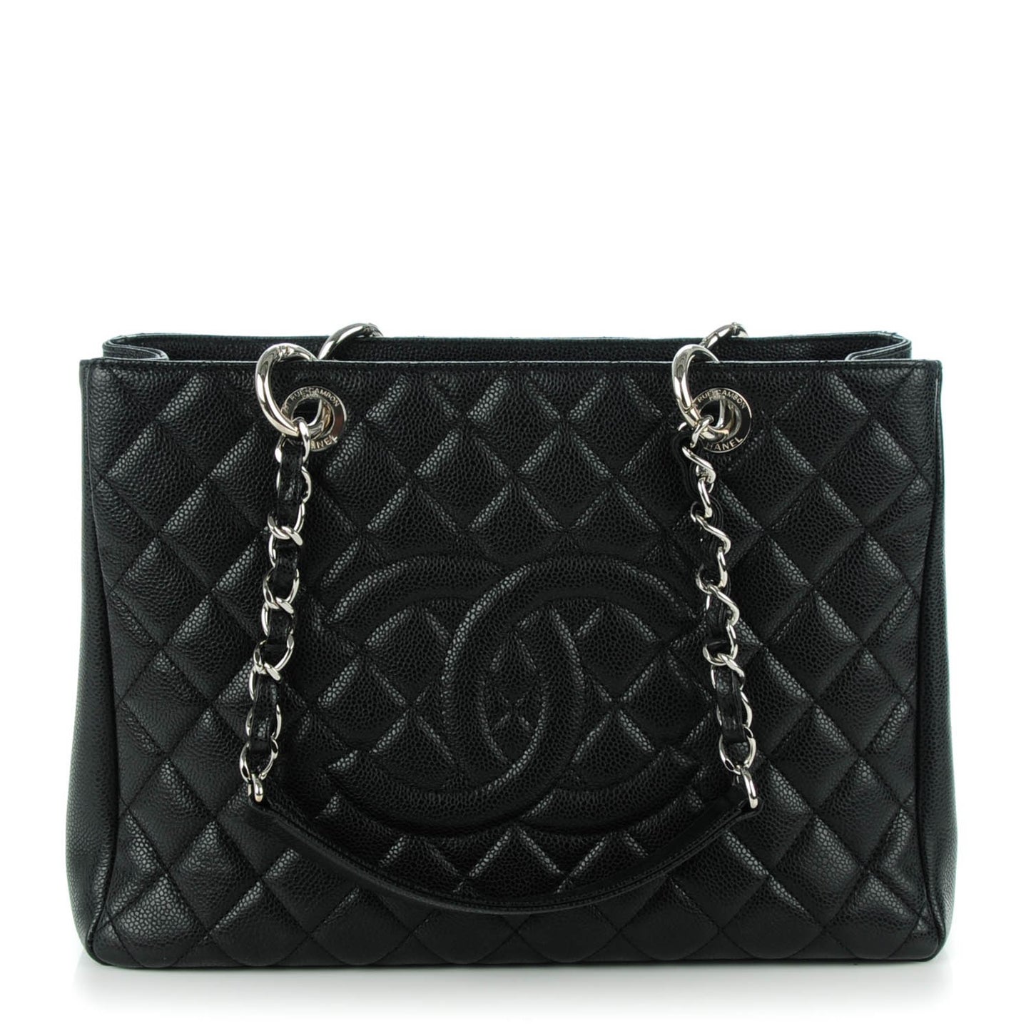 Caviar Quilted Grand Shopping Tote GST Black