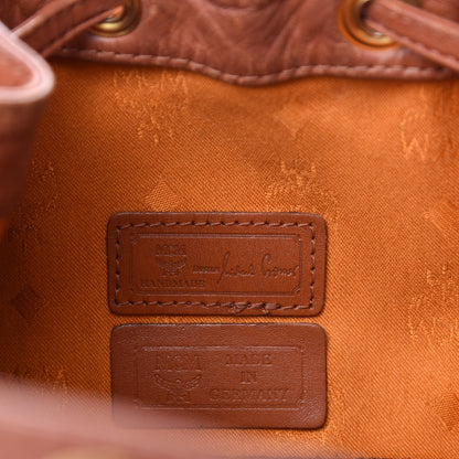 MCM Visetos Drawstring Bag Cognac 8 of 9