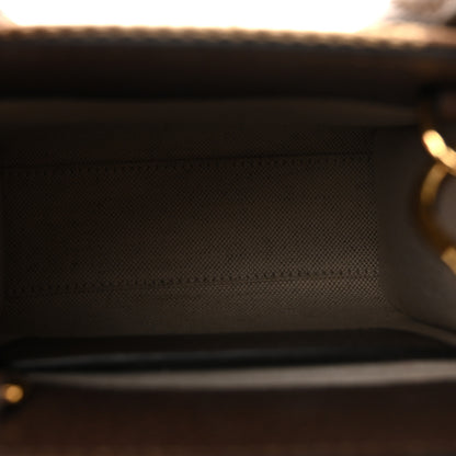Gucci Monogram Jumbo GG Textured Dollar Calfskin Web Mini Vertical Tote Camel Ebony New Acero 5 of 10