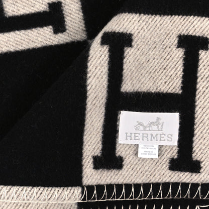Hermes Wool Cashmere Avalon Blanket Ecru Black 3 of 3