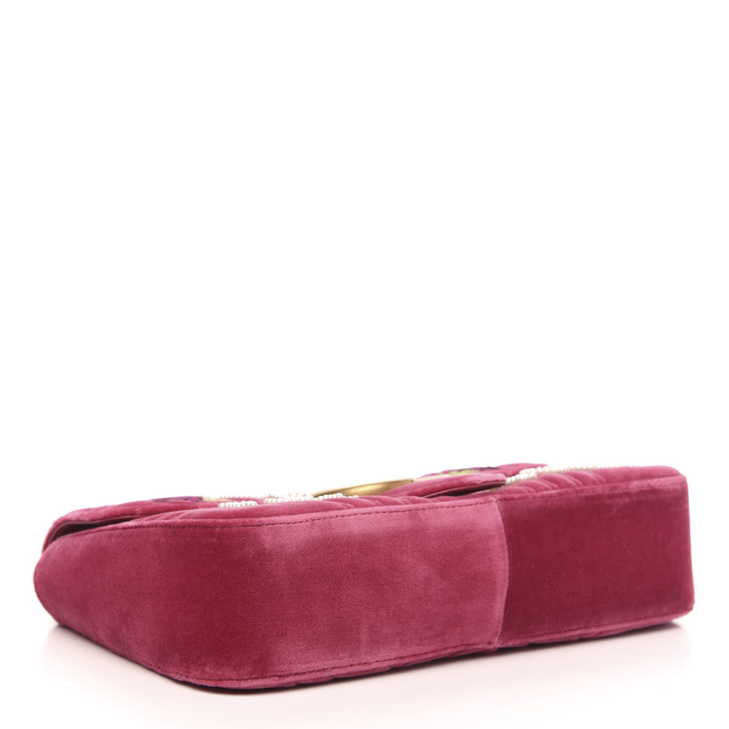 Gucci Velvet Matelasse Blind for Love Embroidered Medium GG Marmont Shoulder Bag Light Raspberry Rose Multicolor 4 of 10