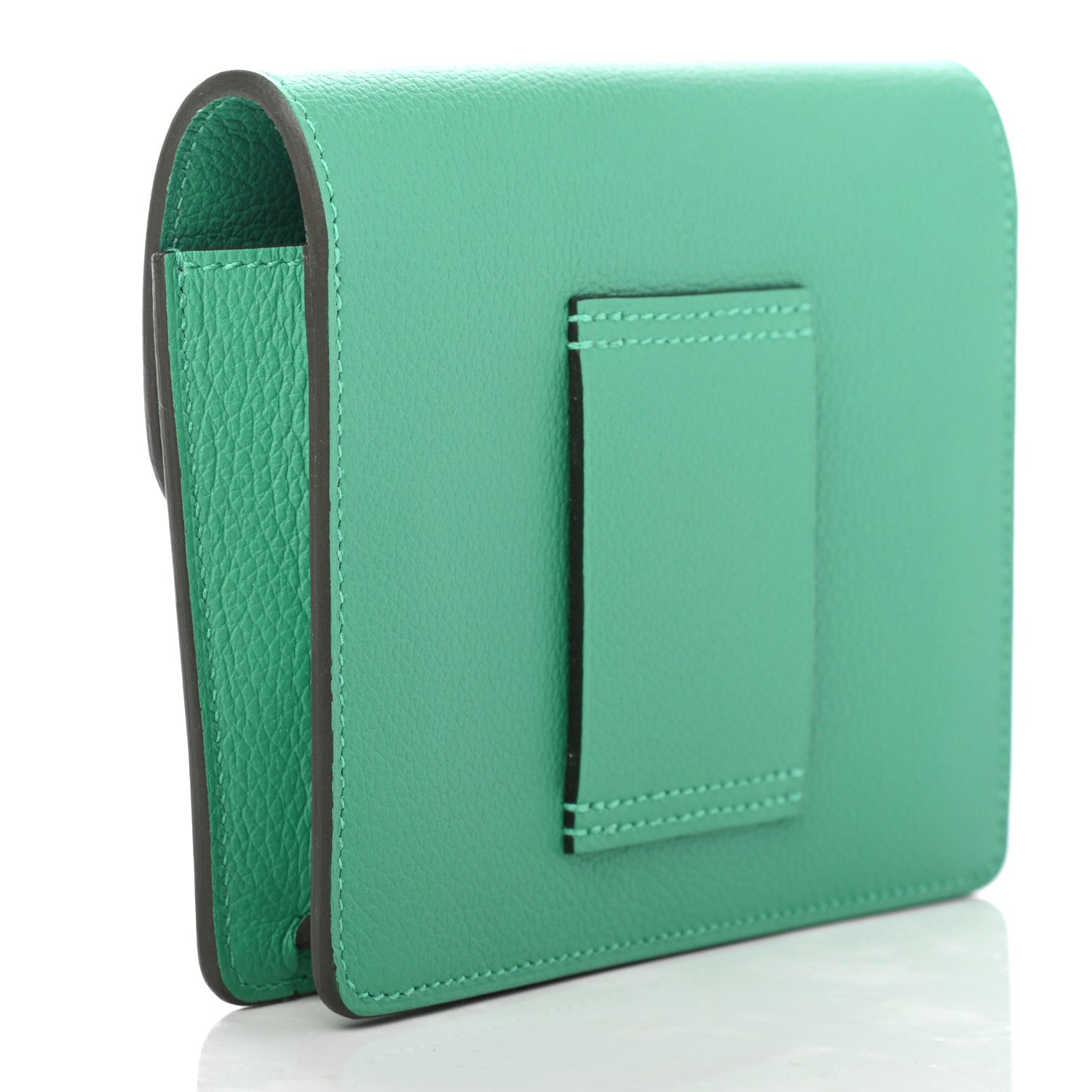 Hermes Evercolor Bi-Color Roulis Slim Wallet Menthe Vert Bosphore 2 of 4
