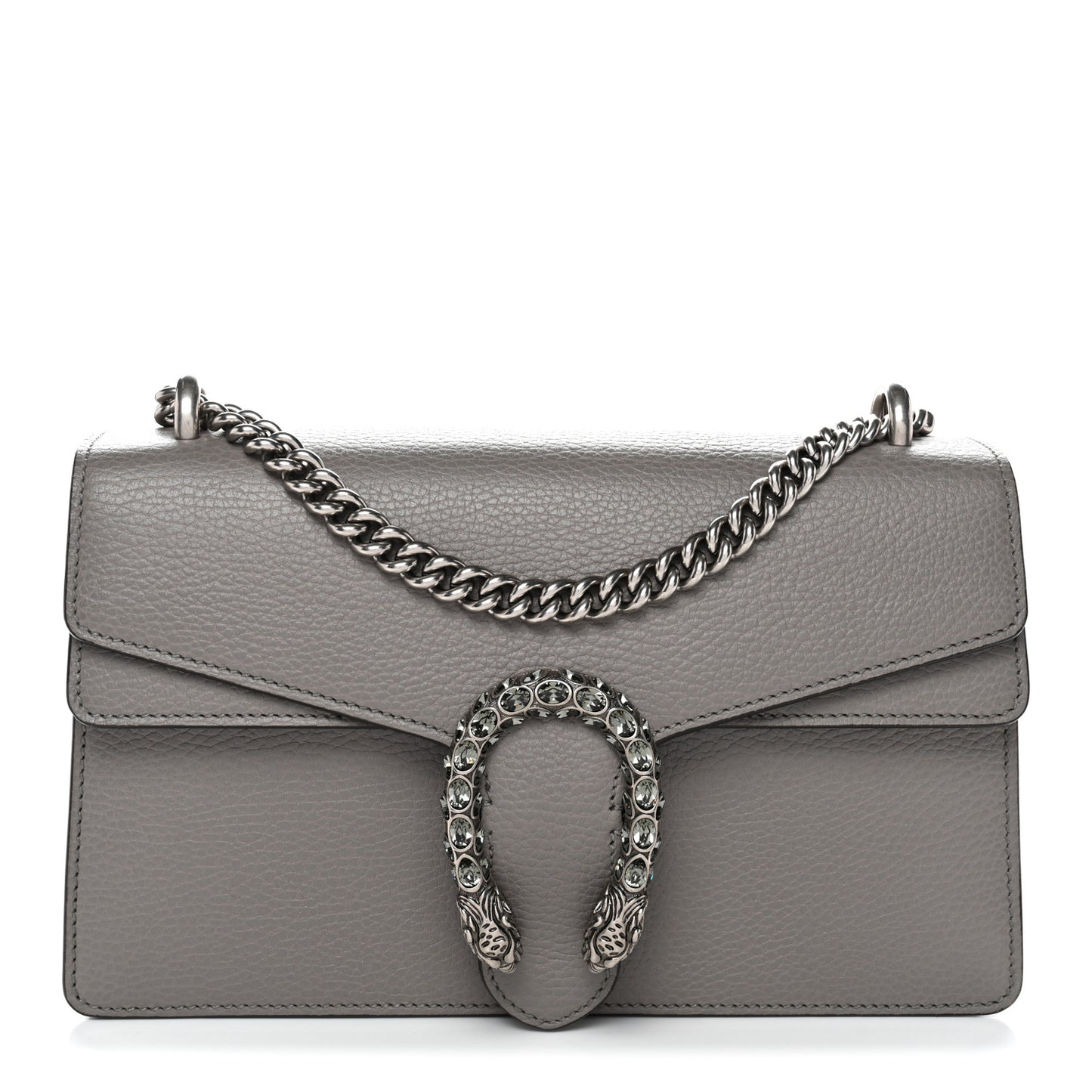Pebbled Calfskin Small Dionysus Shoulder Bag Dusty Grey