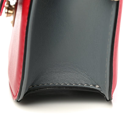 Valentino Garavani Vitello Medium Glam Lock Rockstud Flap Deep Rose Scarlet Grey Green 16 of 16