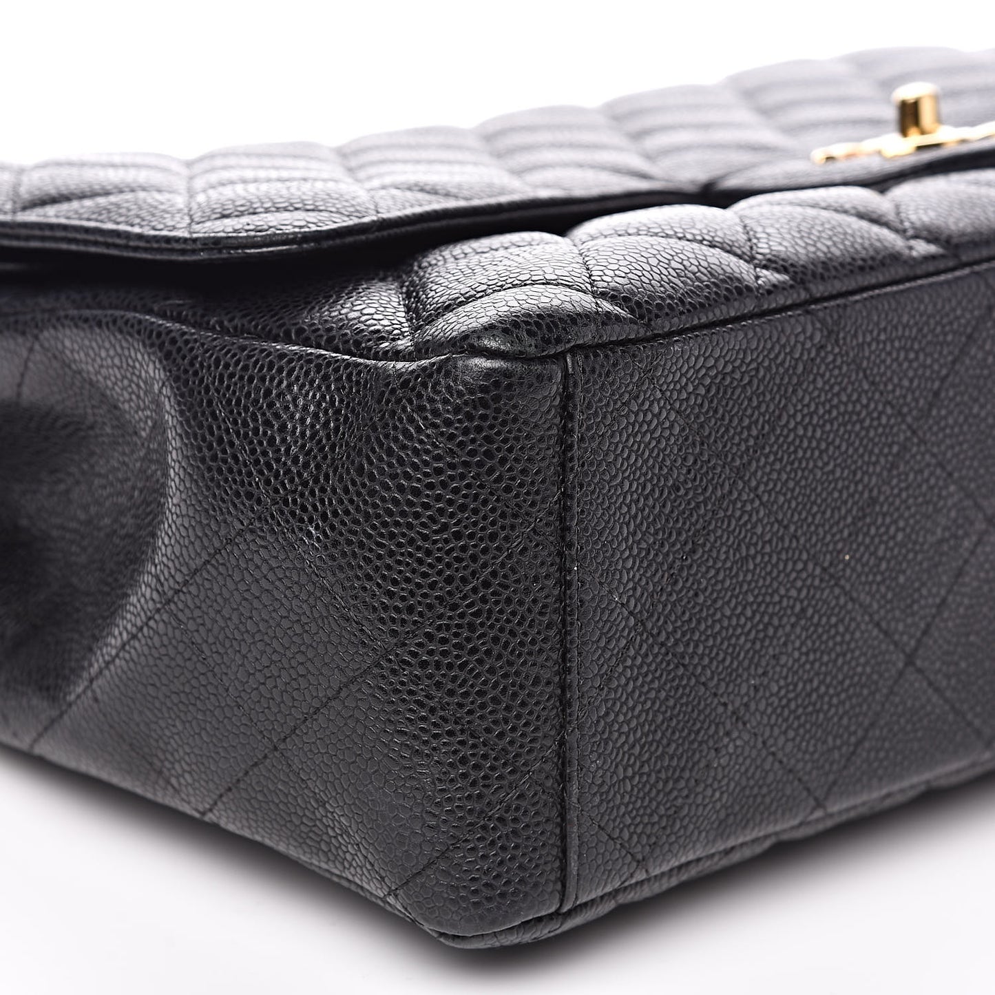 Caviar Quilted Maxi Double Flap Black