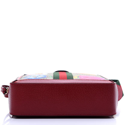 Gucci GG Supreme Monogram Flora Web Small Ophidia Top Handle Shoulder Bag Hibiscus Red 10 of 15