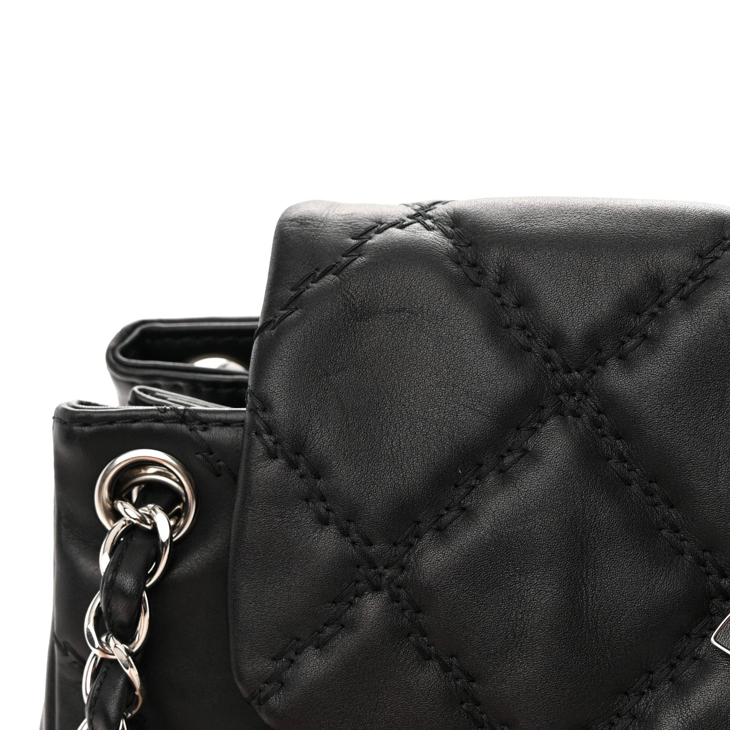 Chanel Calfskin Double Stitch Large Hamptons Flap Bag Black 12 of 19