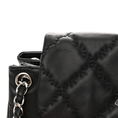 Chanel Calfskin Double Stitch Large Hamptons Flap Bag Black 12 of 19