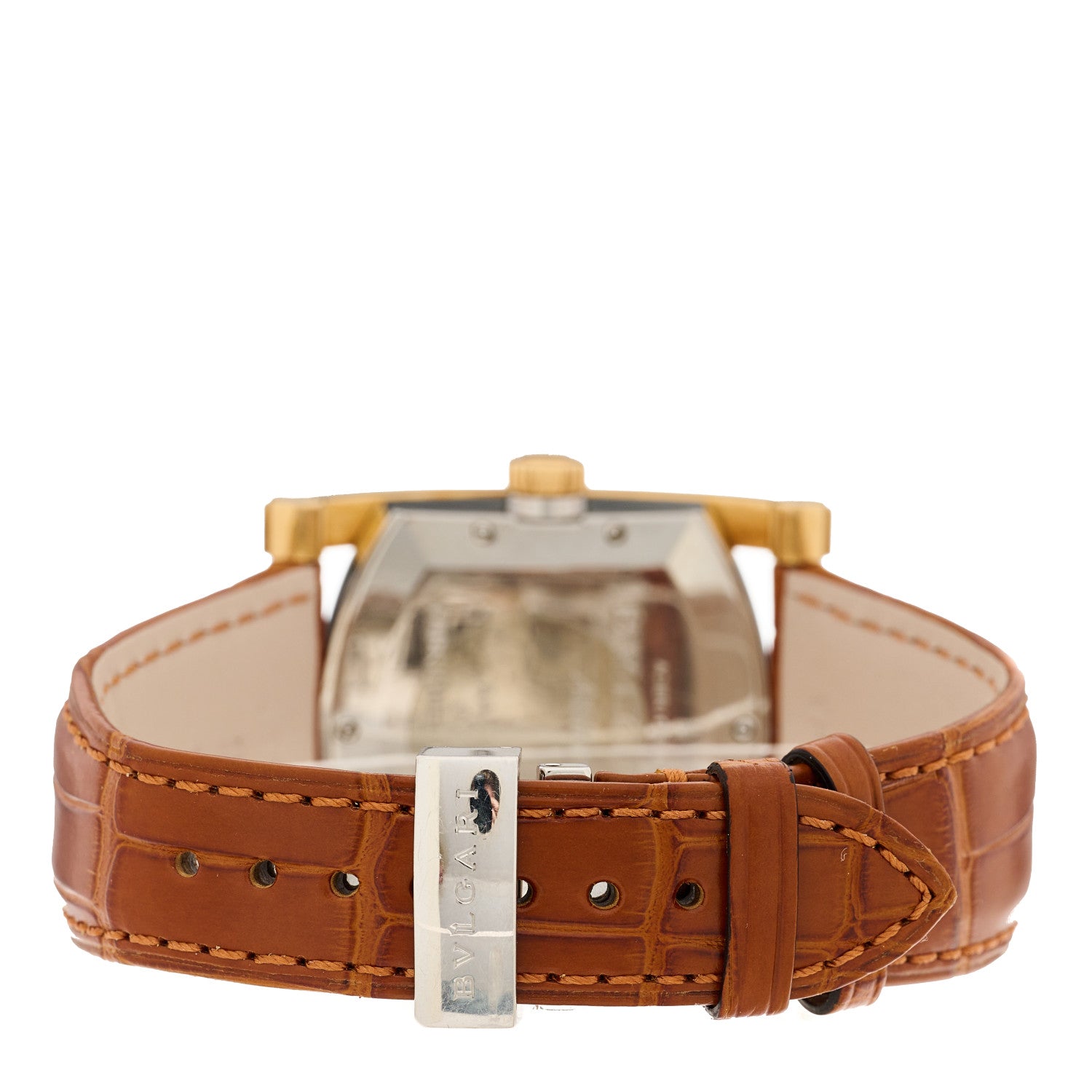 Bulgari Stainless Steel 18K Yellow Gold Alligator 34mm Assioma Automatic Watch 3 of 4