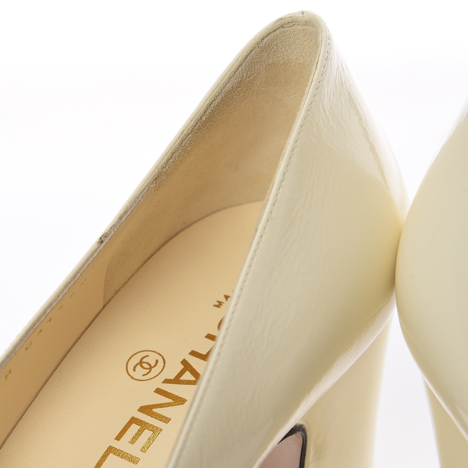 Chanel Patent Calfskin CC Cap Toe Low Heel Pumps 41 White Black 10 of 16
